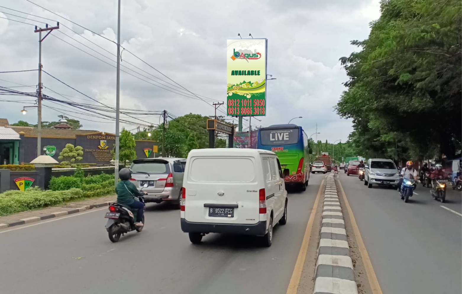 Jl. Gatot Suberoto, Gandasari, Jatiuwung. Samping Denpom 